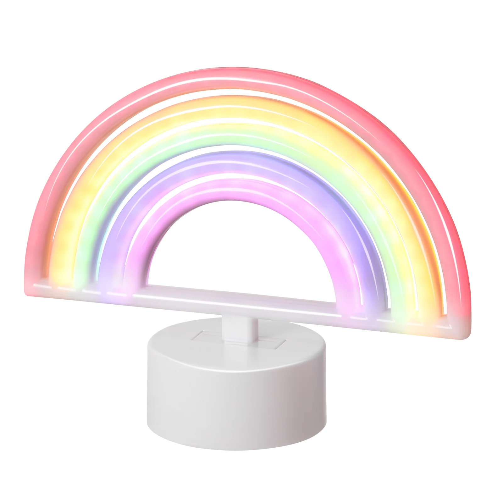 

1pc Rainbow Shape Beautiful Decorative Night Light Neon Lamp Table Lamp for Bedside Decor