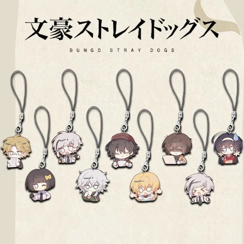 Фото Аниме Bungo Stray Dogs Dazai Osamu Nakahara Chuya брелок для косплея акриловая милая цепочка для телефона веревка брелок для ключей сумка кулон аксессуары №1