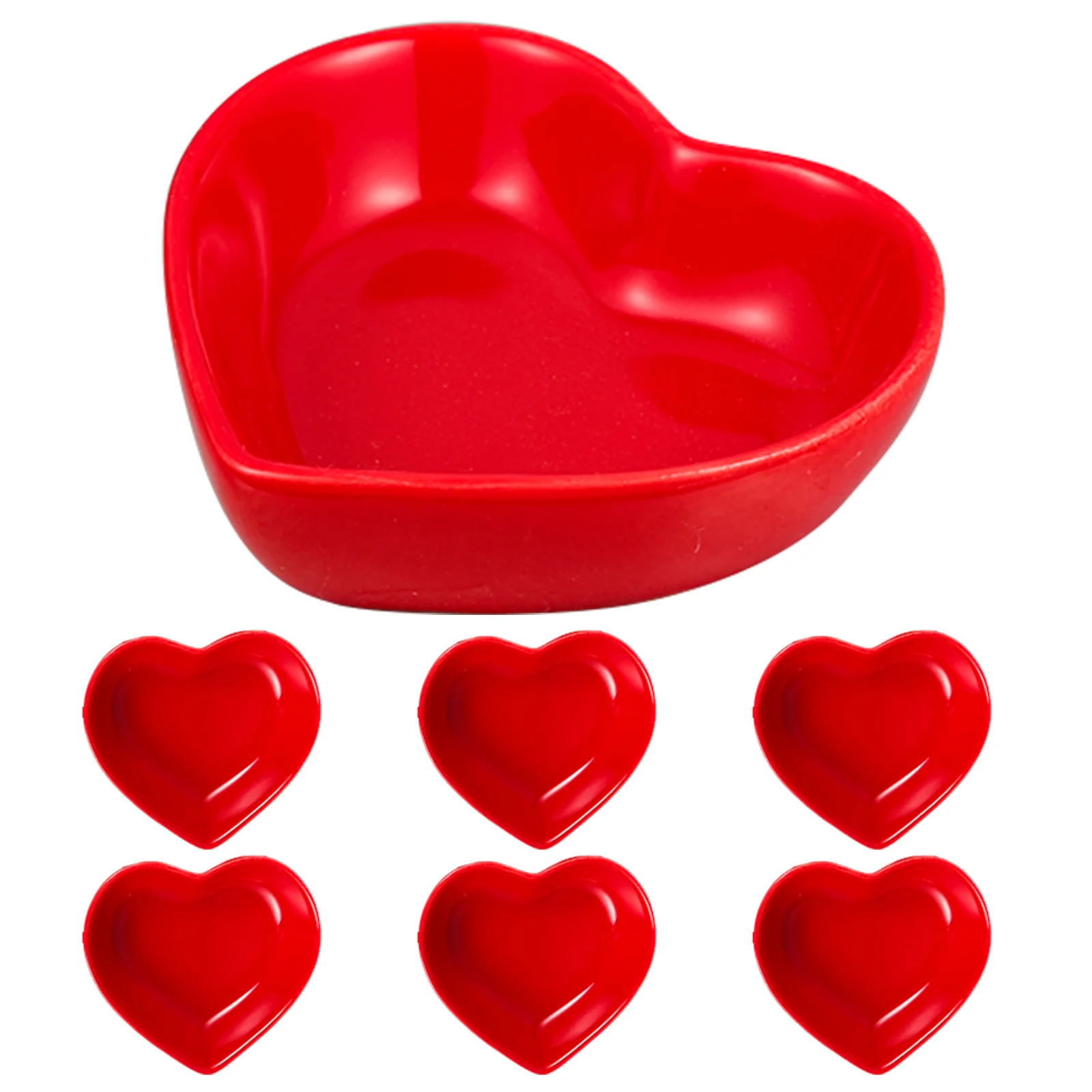 

6 Pcs Love Heart Dipping Sauce Bowl Ceramic Dishes Sauce Dipping Dishes Food Chili Sauce Plates Ceramics Seasoning Container