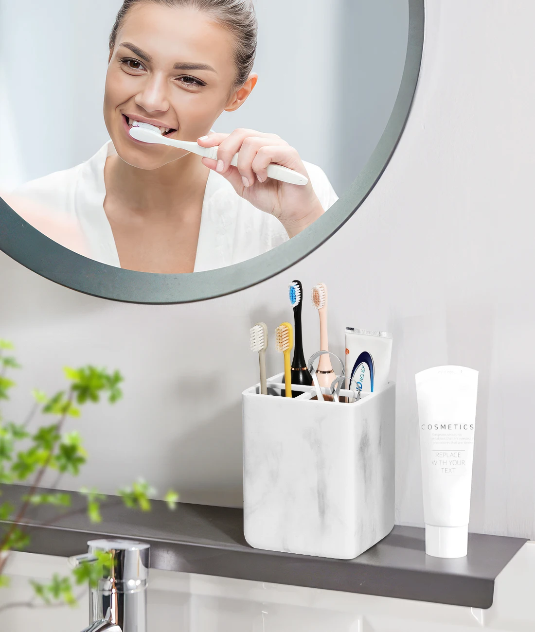 Подставки для зубных щеток Luxspire 3-слотовая зубная паста держатель ванной комнаты