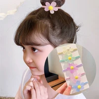 fashion cute flower hair rope hair tie candy color elastic hair rope girl baby ponytail holder fabrics barrette accessories