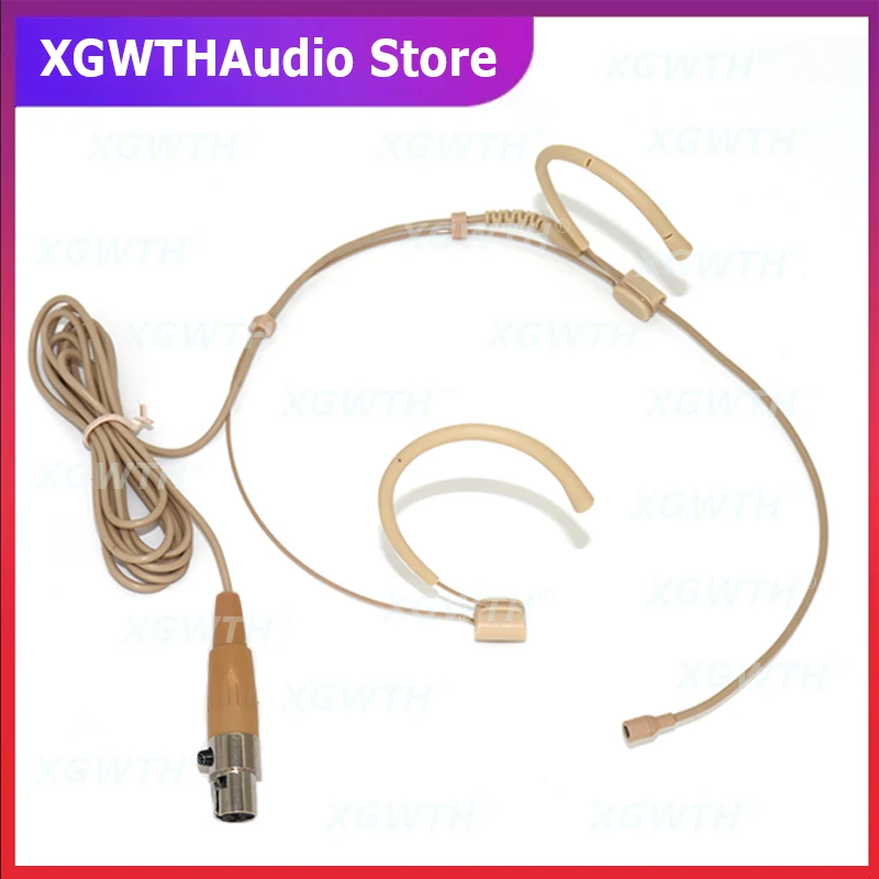 

Double Over Ear Headset Microphone Headband Head Wearing Mic for Shure Wireless Bodypack Transmitter System Mini TA4F XLR 4Pin