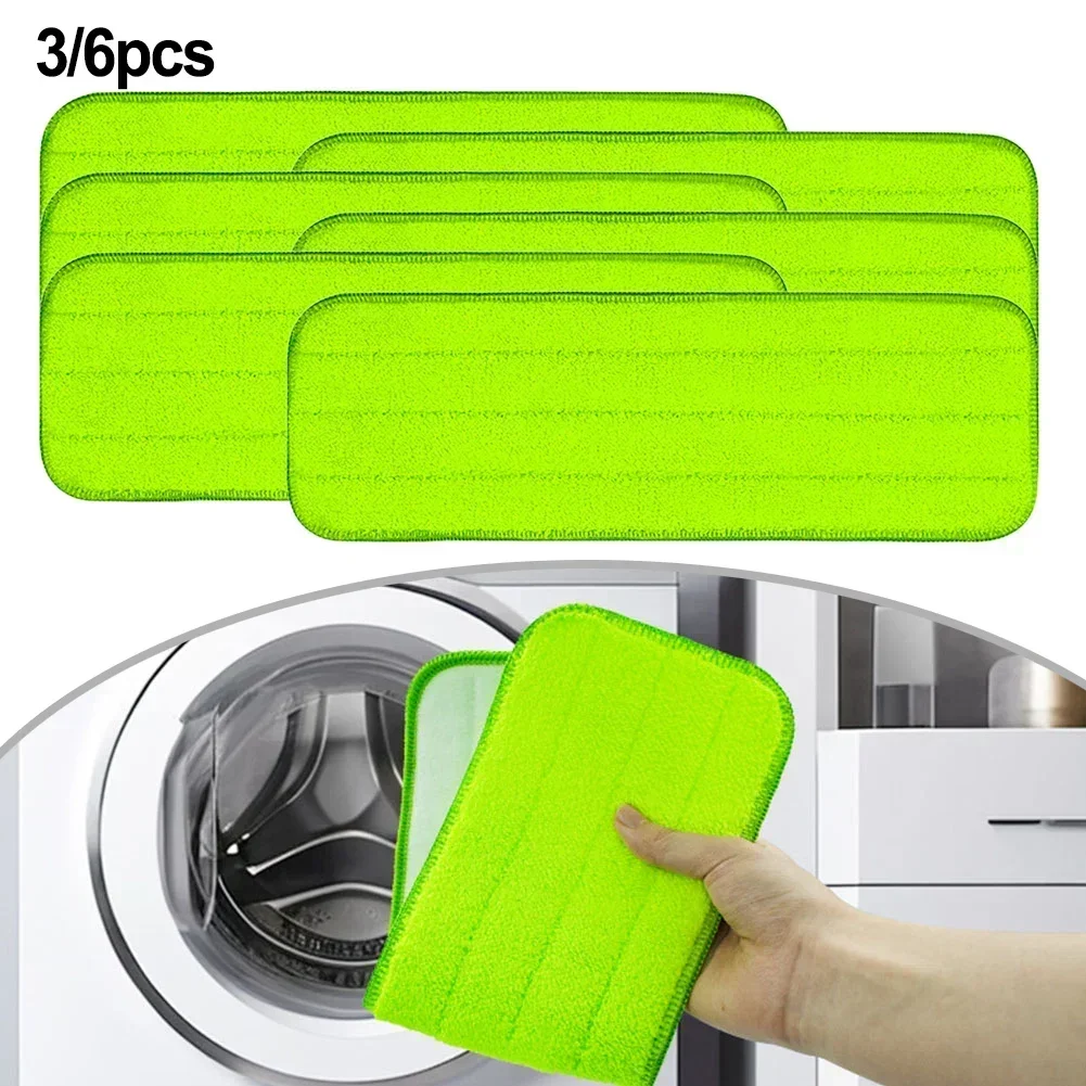 3/6 шт. 38x12 см зеленые многоразовые подушечки для швабры PowerMop замена сухого и