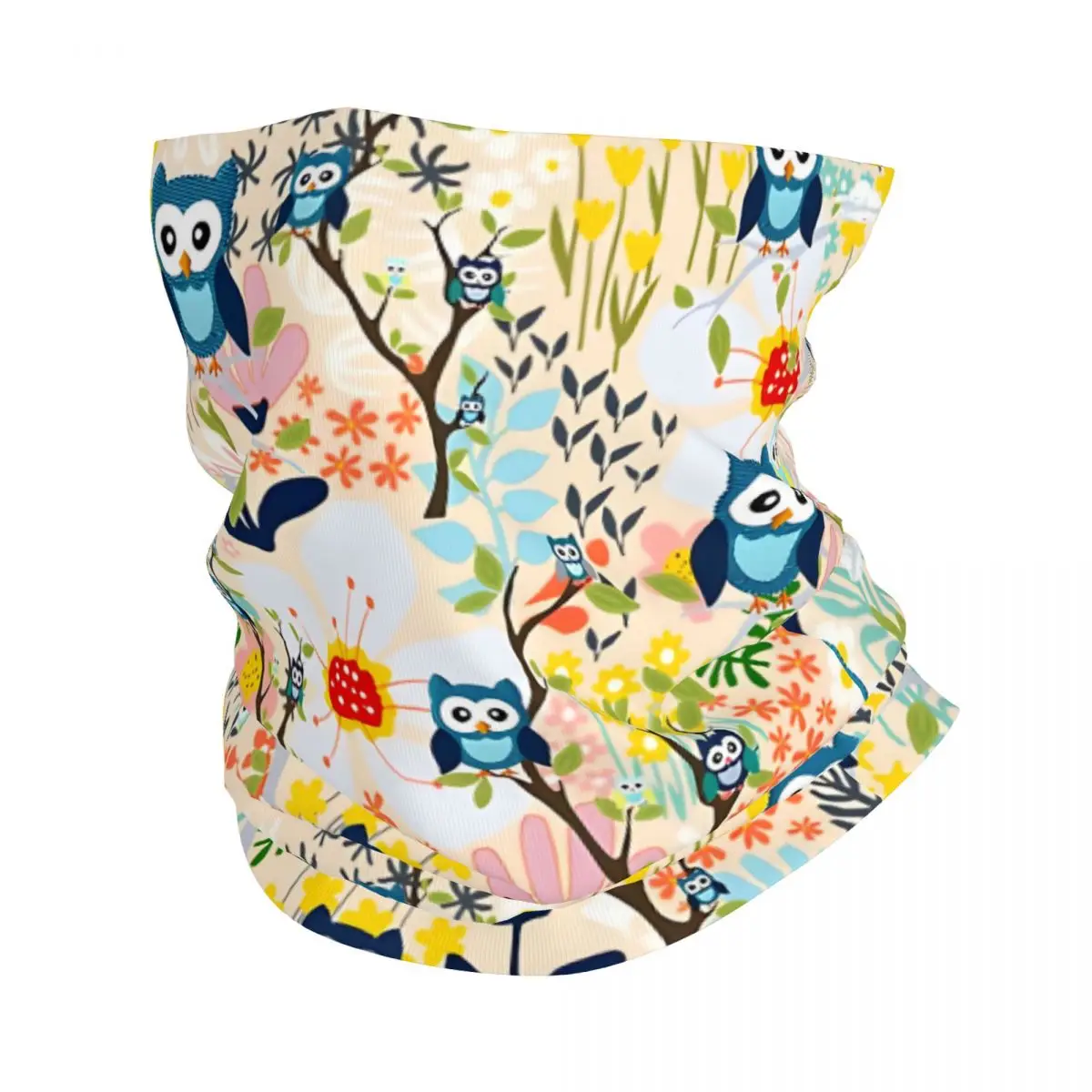 Тонкая бандана-шарф с рисунком совы