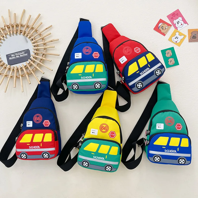 Kindergarten Car Messenger Bag Children's Chest Bag Cute Baby Backpack Popular Accessories Bags Wholesale Boy Girls Purses
