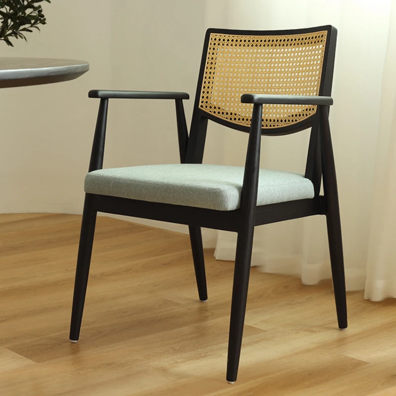 

Деревянные обеденные стулья из ротанга в скандинавском стиле, подставка для балкона, кухни, фотообои для гостиной, мебель BL50DC