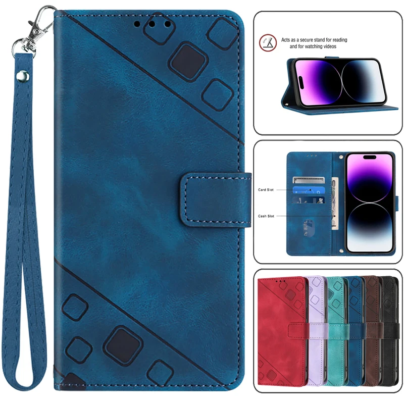 

Leather Case on For Etui Tecno Pova 4 Pro 3 Neo 2 Pova4 Pova3 LE6 LE7 LG6N LG8N LG7N Magnetic Geometric Pattern Wallet Cover Bag