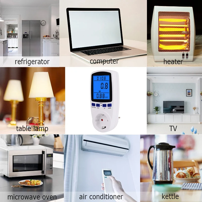 Цифровая розетка ваттметр с потребляемой мощностью измеритель энергии кВт/ч