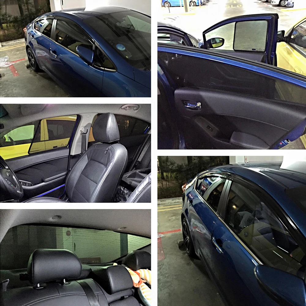 Фото Для Kia Forte K3 Cerato Sedan MK2 2013-2018: Магнитные солнцезащитные шторки на лобовое стекло и боковые окна для защиты детей №2