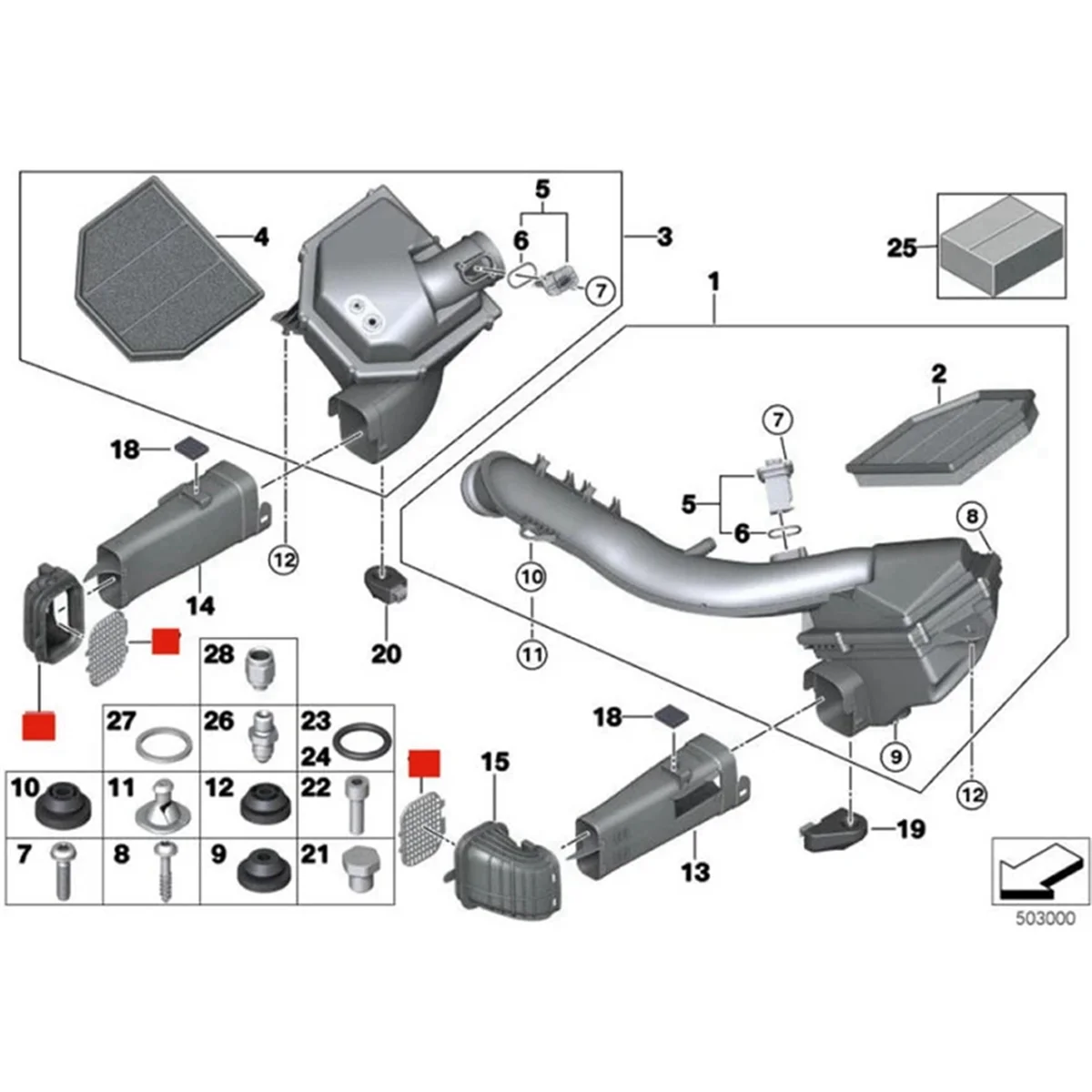 13717613156 13718507321 автомобильные аксессуары Впускной глушитель решетчатый шланг для