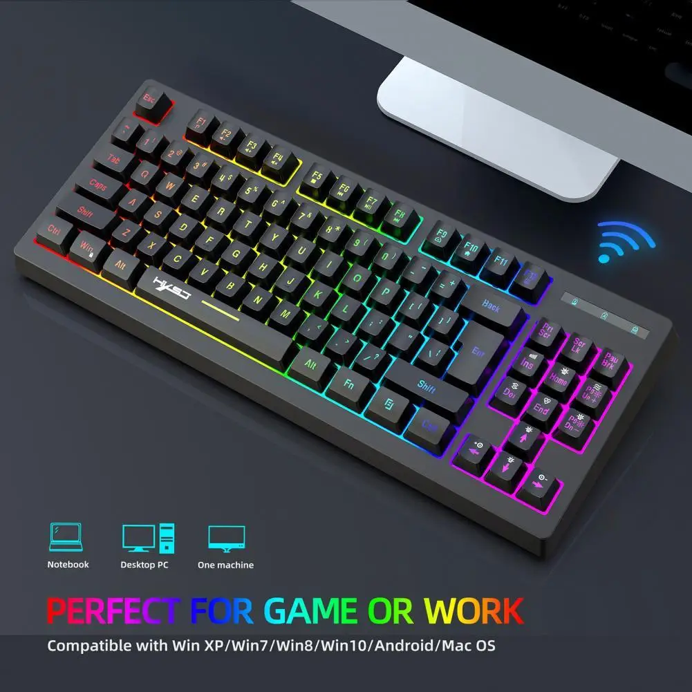 

Компактная Беспроводная клавиатура с RGB-подсветкой и длительным временем работы в режиме ожидания, 2,4 ГГц