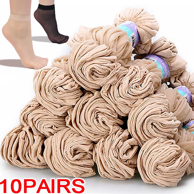 

Summer Women Short Ankle Sock Balck Ultrathin Invisible Crystal Silk Socks Transparent Thin Lady Nylon Elastic Silk Sox Meias