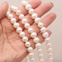 natural freshwater pearl beads rourd shape white pearl loose spacer beads for jewelry making diy bracelet necklace gift 36cm