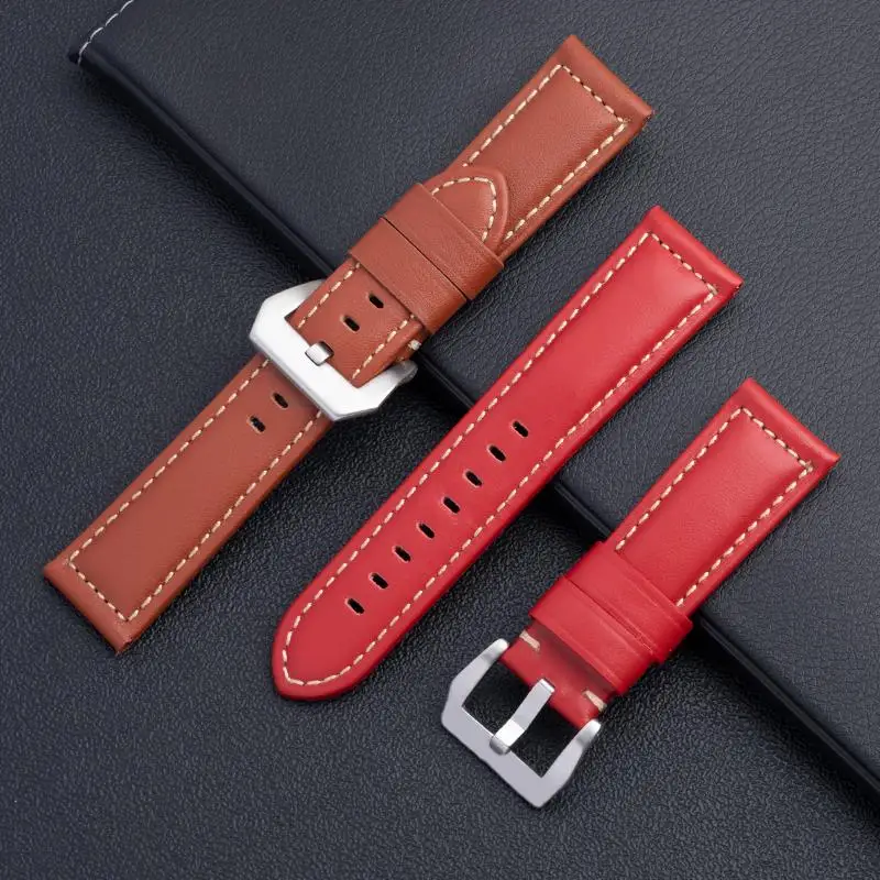 Ремешок BEFIA из натуральной кожи для Panerai мягкий плоский цветной винтажный браслет