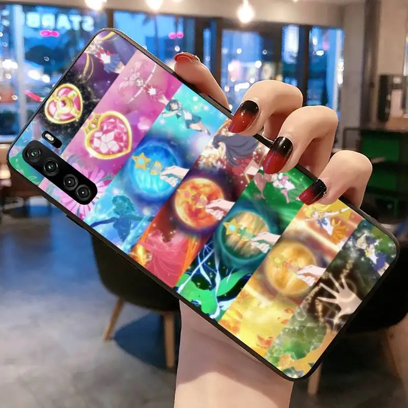 Чехол с котом Сейлор Мун для телефона Huawei P20 P30 P40 lite E Pro Mate 40 30 20 P Smart 2020 |