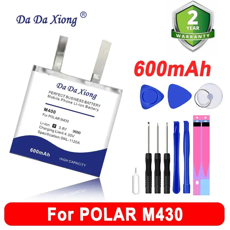 Комплект батарей DaDaXiong 600 мАч 3 8 в для POLAR M430 M400 M430GPS