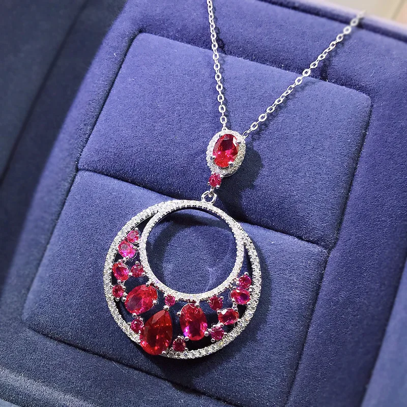 

Подвеска из высокоуглеродистого бриллианта 6*9, красная голубь, Европейская и американская Роскошная подвеска в виде ЛЕДЯНОГО ЦВЕТКА s925, оже...