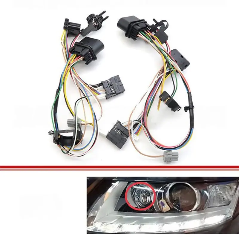 Фото Для Audi A6 C6 2009-2012: Внутренний жгут проводов для ксеноновых фар, сборка жгута проводки без AFS, сменный комплект №3
