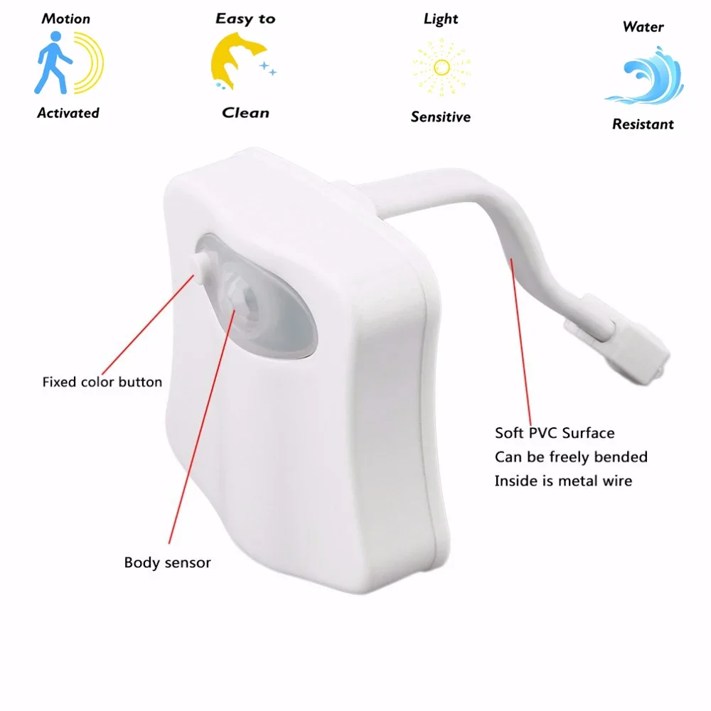 Светодиодный ночник с аккумулятором датчика движения lumineuse туалетная лампа 8