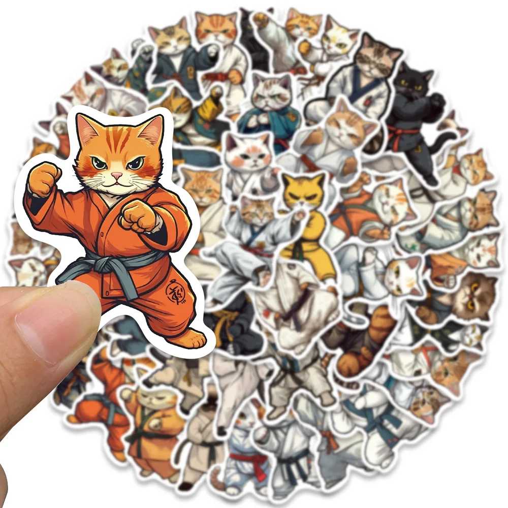 

10/30/50PCS Funny Kung Fu Warrior Cat Cute Stickers Kawaii Cool Decals Laptop Skateboard Luggage Motorcycle Bike Sticker Kid Toy