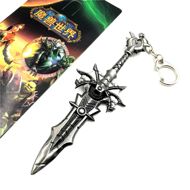 Various World Of Warcraft Lich King Frostmourne Alloy Sword Game Keychain Weapon Model Replica Toy For Kid Katana Christmas Gift images - 6