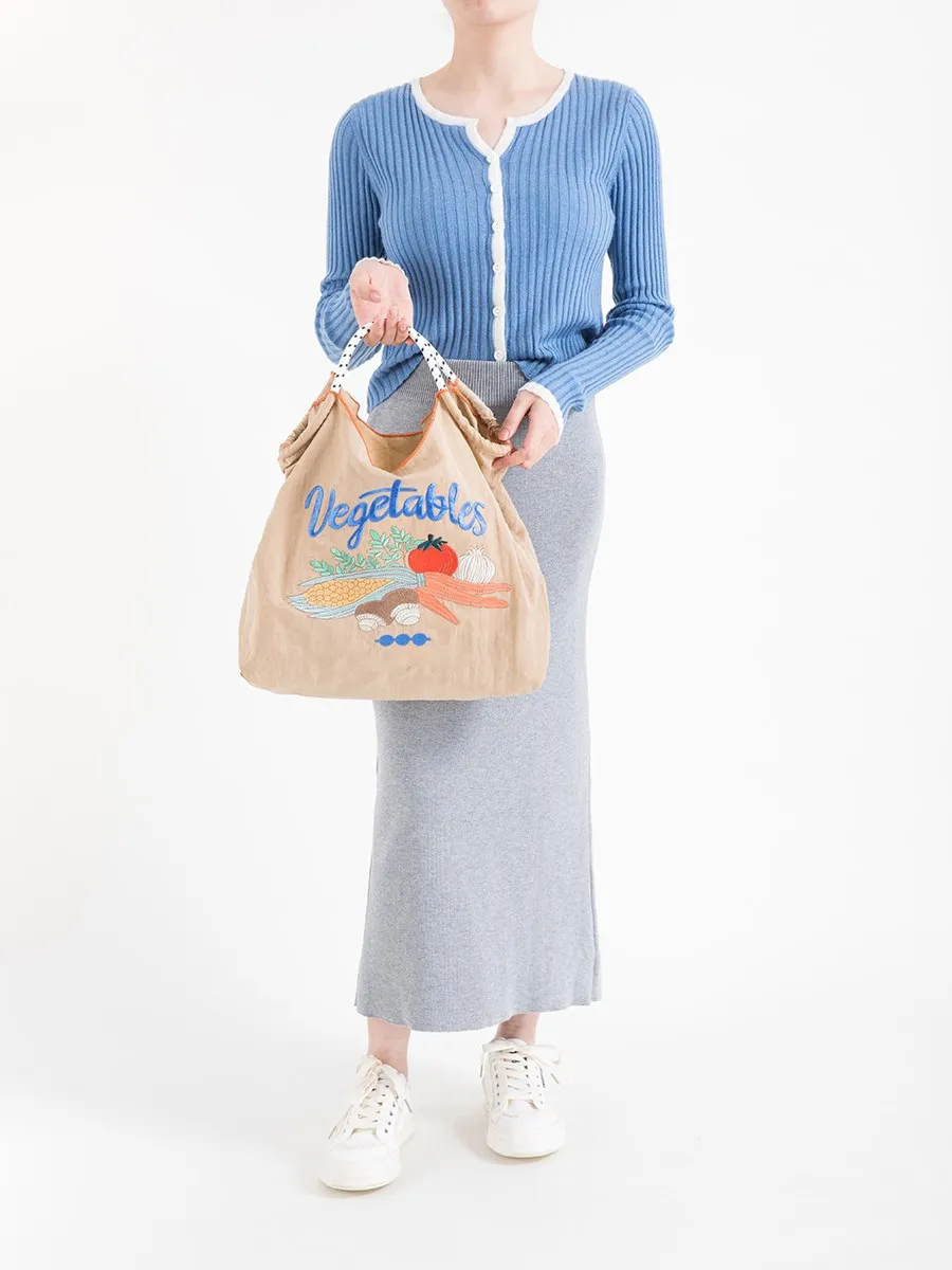 KOKOPEAS Bohemian Lightweight Oxford Women Shopping Bag Japanese Pattern Reusable Shoulder Grocery Purse Washable Tote Handbag