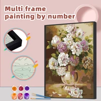 chenistory diy painting by numbers flower handpainted oil painting with multi aluminium frame drawing on canvas home decor