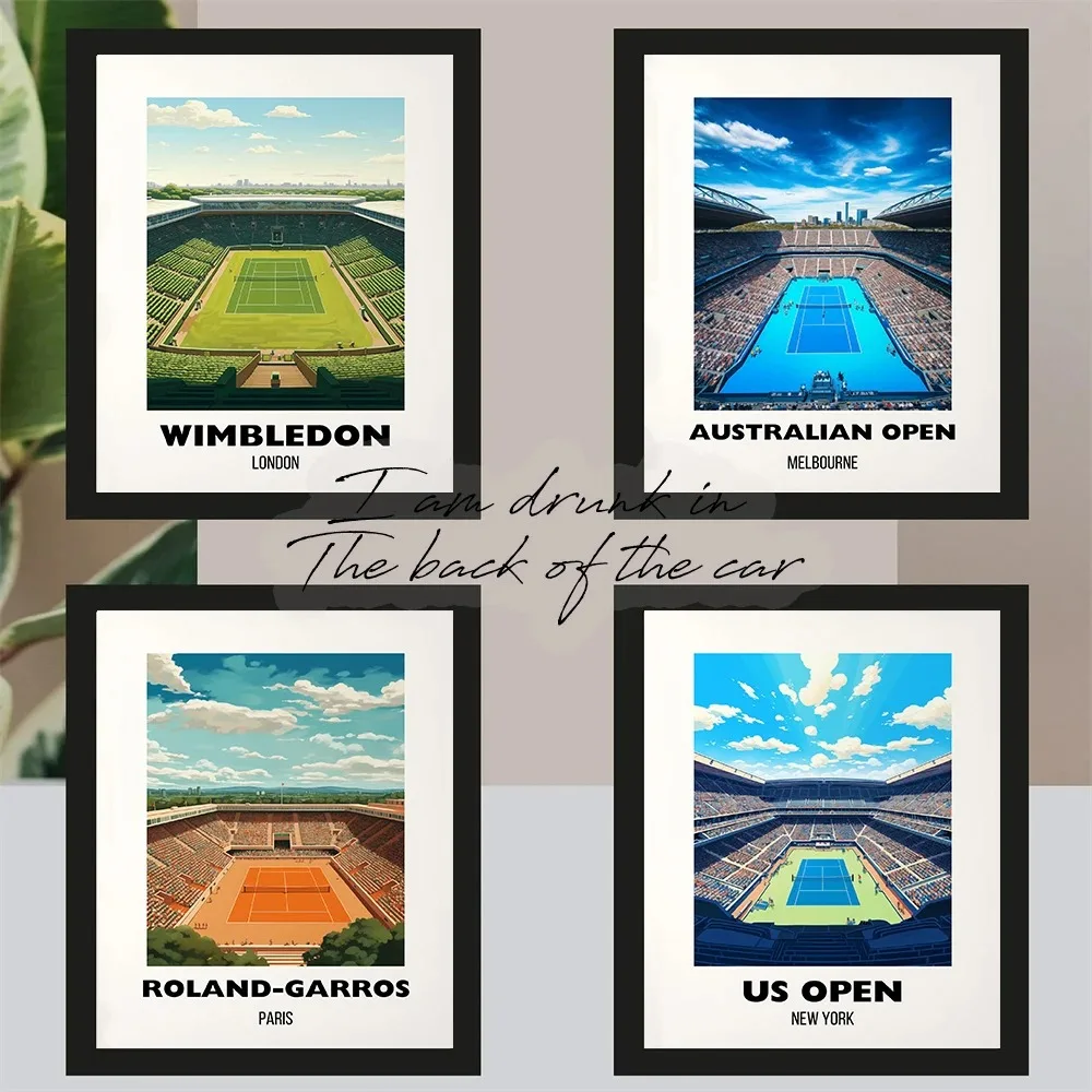 Серия Плакатов Slam Tennis С Художественным Открытием Печать На Холсте Украшение