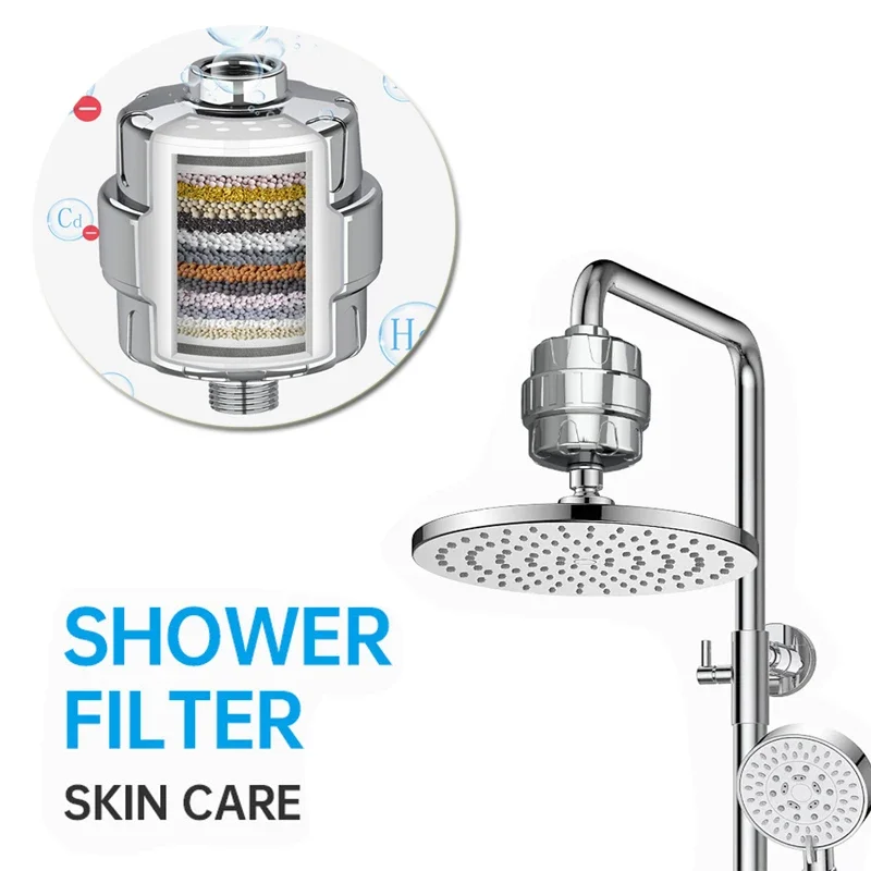 

15 Stages Shower Water Filter Remove Chlorine Heavy Metals Filtered Showers Head Soften for Hard Water Shower Water Purifier