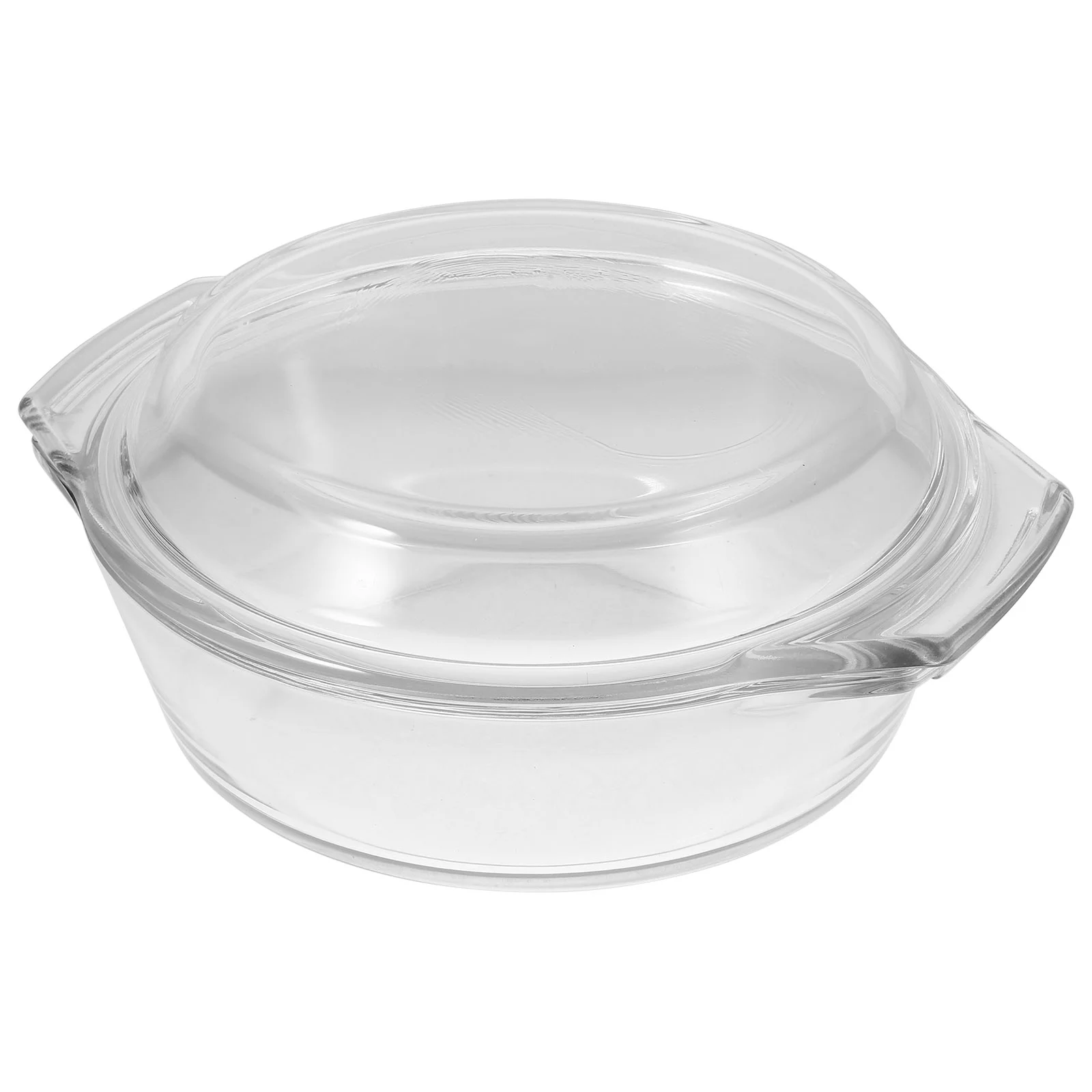 

Clear Glass Simmer Pot Small Casserole Dish Lid Cooking Utensils Bakeware Mini Cookware