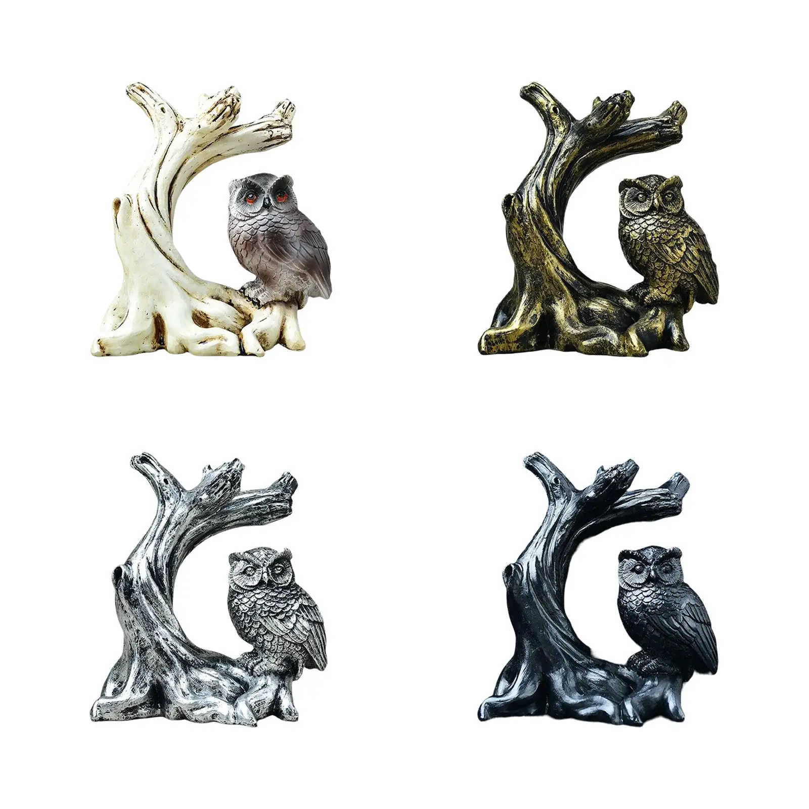 

Ball Display Stand Ball Holder Owl Statue Figurine Resin Sculpture Desk Collection Sphere Stone Base for Bedroom Home Decoration