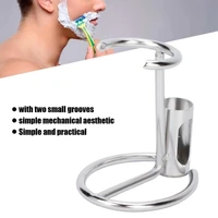 practical silver metal non slip quick drying holder male grooming hanger shaving tools for beard growth stand