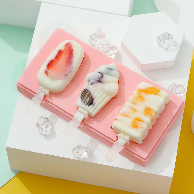 

Милая мультяшная форма для мороженого, стандартная многоразовая форма для мороженого без БФА с крышками и палочками