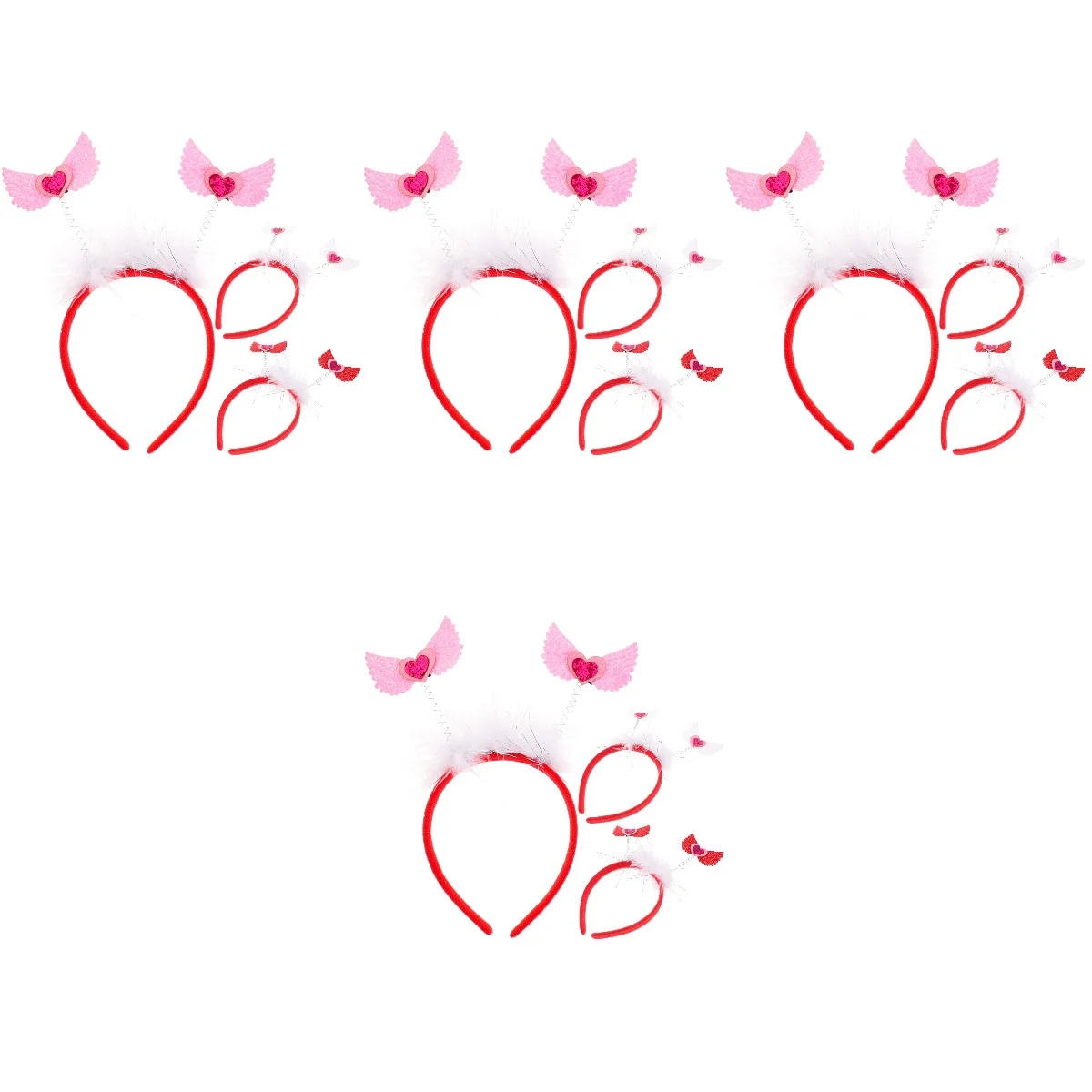 

12 шт., обручи для волос в форме сердца