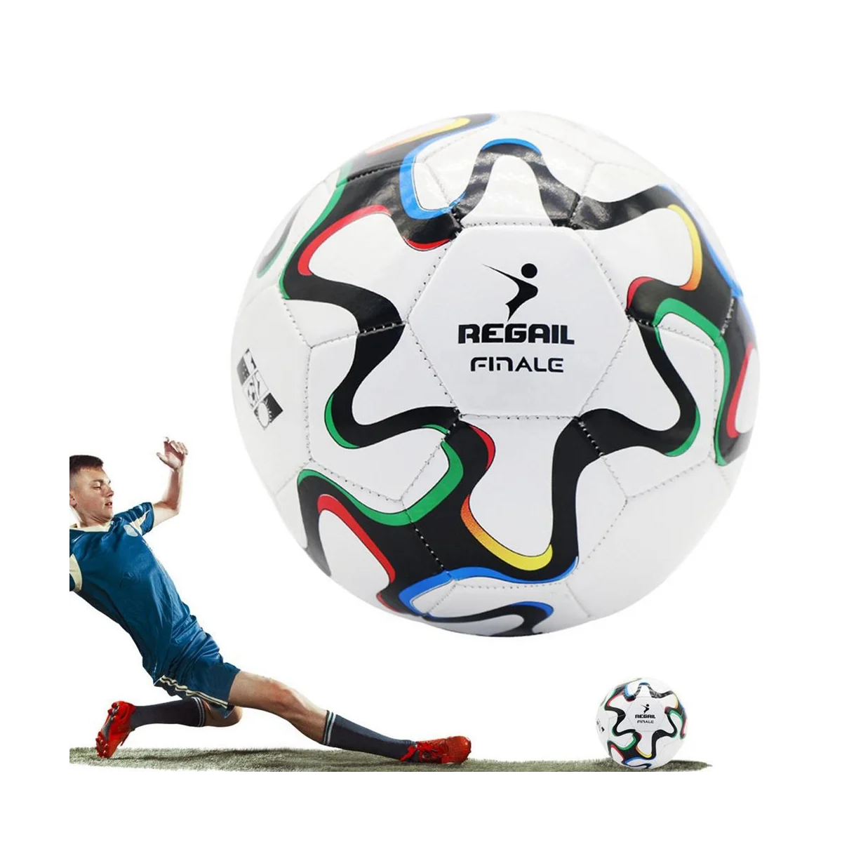 

REGAIL Professional Size 5 Soccer Ball Thickened Team Match Balls Machine-Stitched Football Practice Training Balls