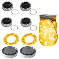 solar mason jar lights 20 led waterproof fairy firefly jar lids string lights no jars patio yard garden wedding decoration