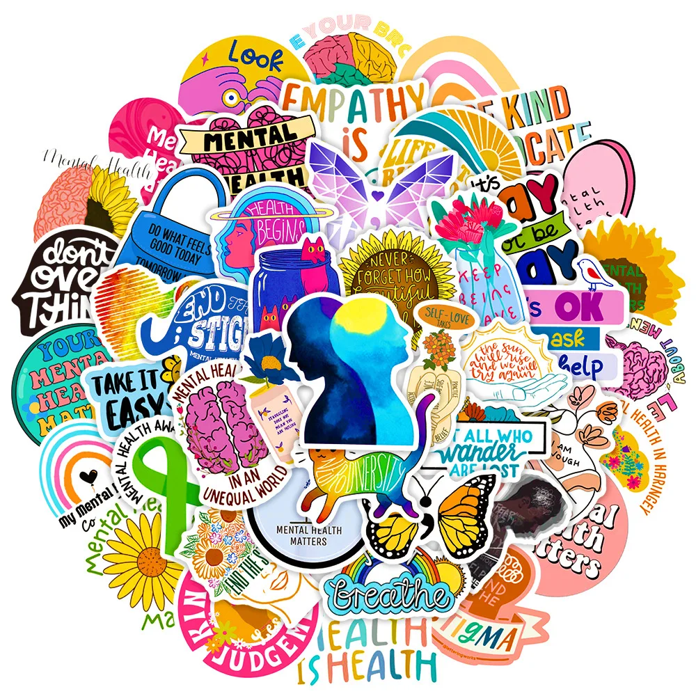 

10/30/50 шт., детские наклейки-граффити «умственное здоровье»