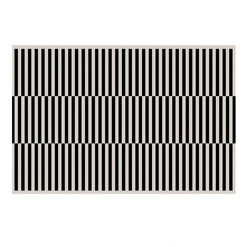 

Современный черно-белый полосатый ковер, минимализм, украшение для спальни, прикроватный короткий бархатный ковер, гостиная, гардеробная, противоскользящие коврики