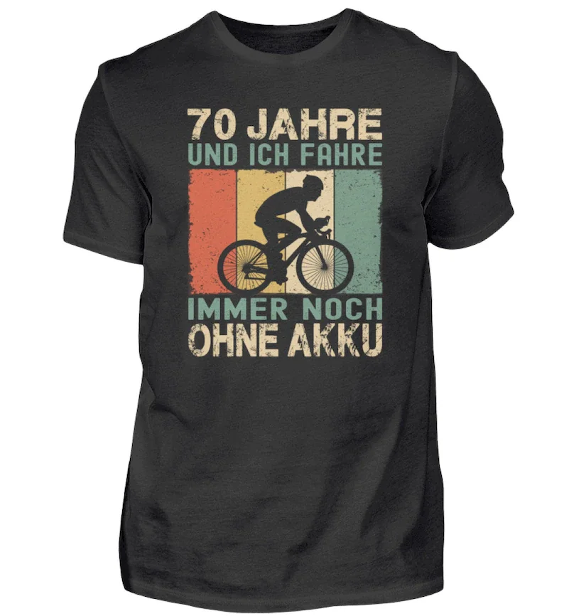 

70th Birthday 70 Years Cyclist Retro Tshirt T-Shirt Shirt