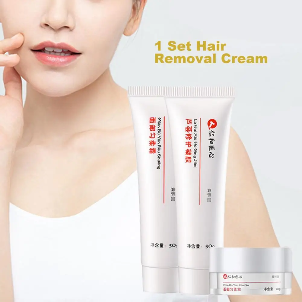 

1 Set Hair Removal Cream Painless Clening Skin Hair Remover Effective Plant Herbal Face Hair Beard Remove Cream for Female