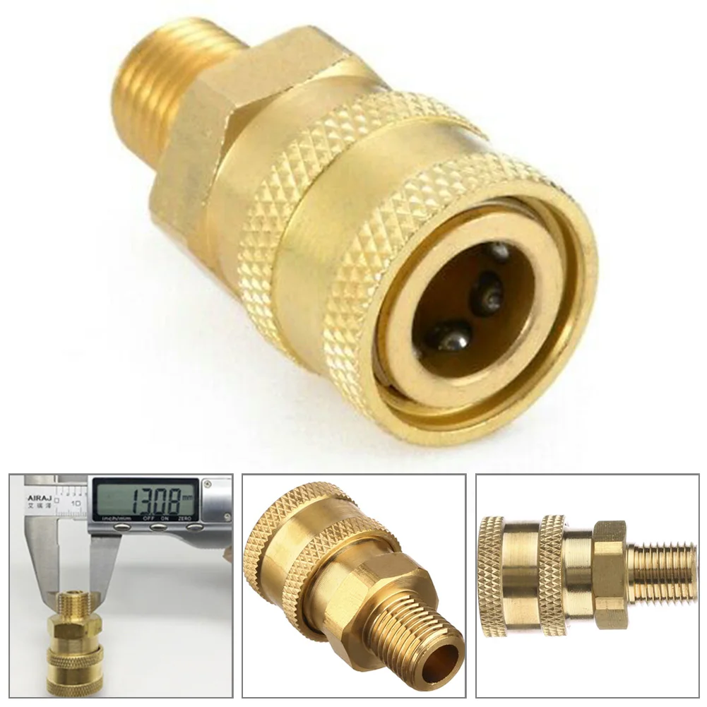 

High Pressure Washer Adapter Brass Connector Washing Adapter Washer Quick Connect M22 To 1/4 Male Coupler Adapter