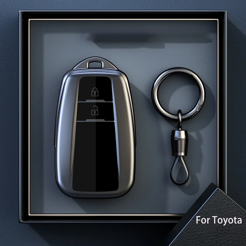 

Титановый серый чехол для Toyota Prius Camry Corolla C-HR CHR RAV4 Prado Remote Smart 2, 3-кнопочный чехол для автомобильного ключа, аксессуары