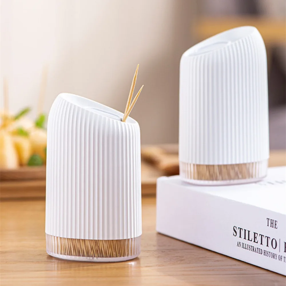 

Automatic Toothpick Holder Container Home Table Sliding Cover Toothpick Dispenser Storage Box With Toothpicks Holder Decoration