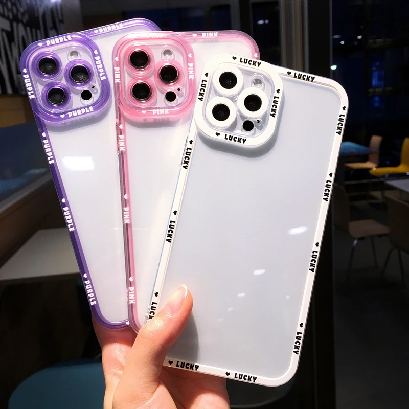 

Защитный прозрачный чехол для объектива камеры для iPhone 13 Pro Max 12 11 Xr Xs Max X 7 8 Plus, цветная яркая Прозрачная мягкая задняя крышка