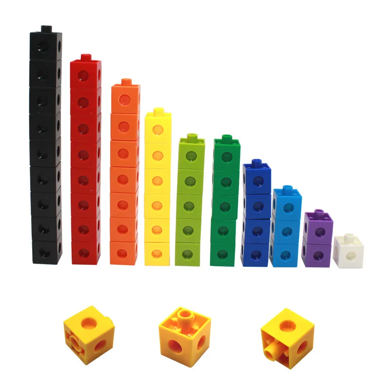 

100pcs 10 Colors Multilink Linking Counting Cubes Snap Blocks Teaching Math Manipulative Kids Early Education Toys For Children