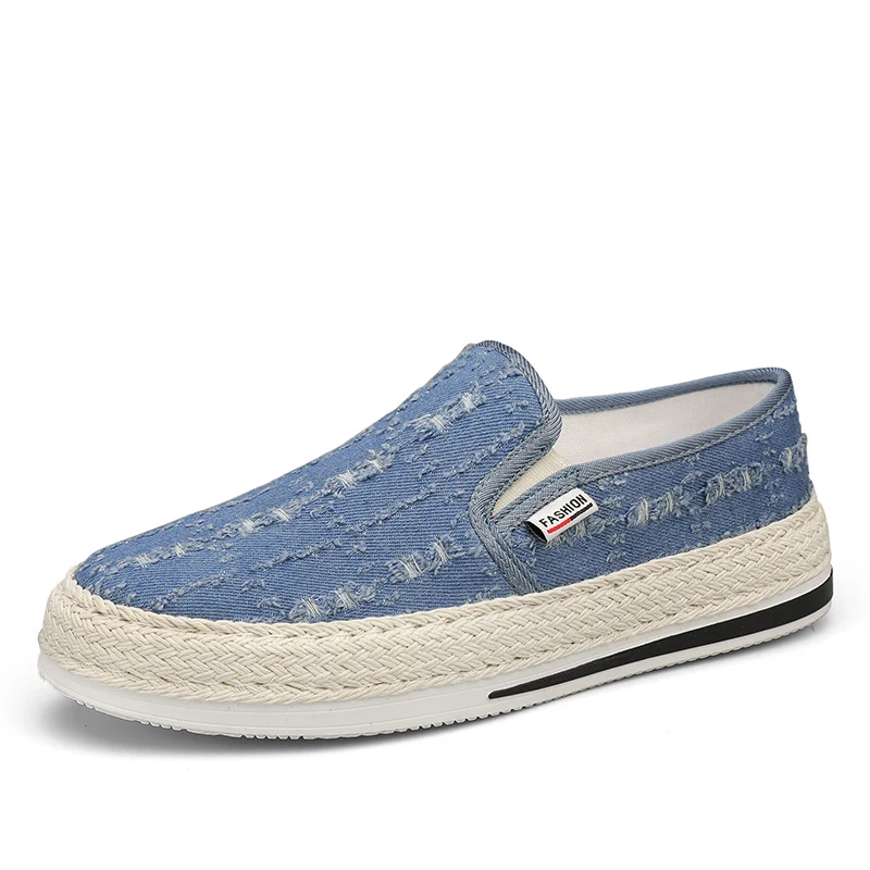 

New Flat Men’s Sneakers Casual Slip On Walking Shoes For Men Breathable Canvas Vulcanized Sneakers Male Espadrilles Men Comfy