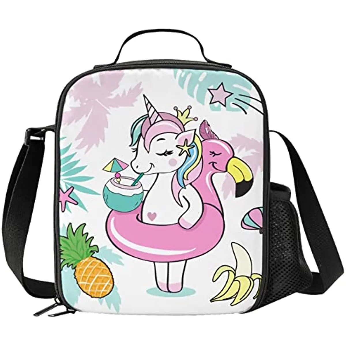 

Beautiful Unicorn Flamingos Kids Insulated Lunch Bag Small Cute Thermal Tote Bag Built Back To School Lunch Bags for Kids School