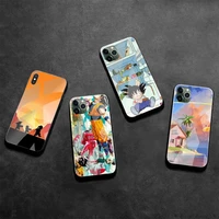dragon ball z goku phone case tempered glass for iphone 13 12 mini 11 pro xr xs max 8 x 7 plus se 2020 cover