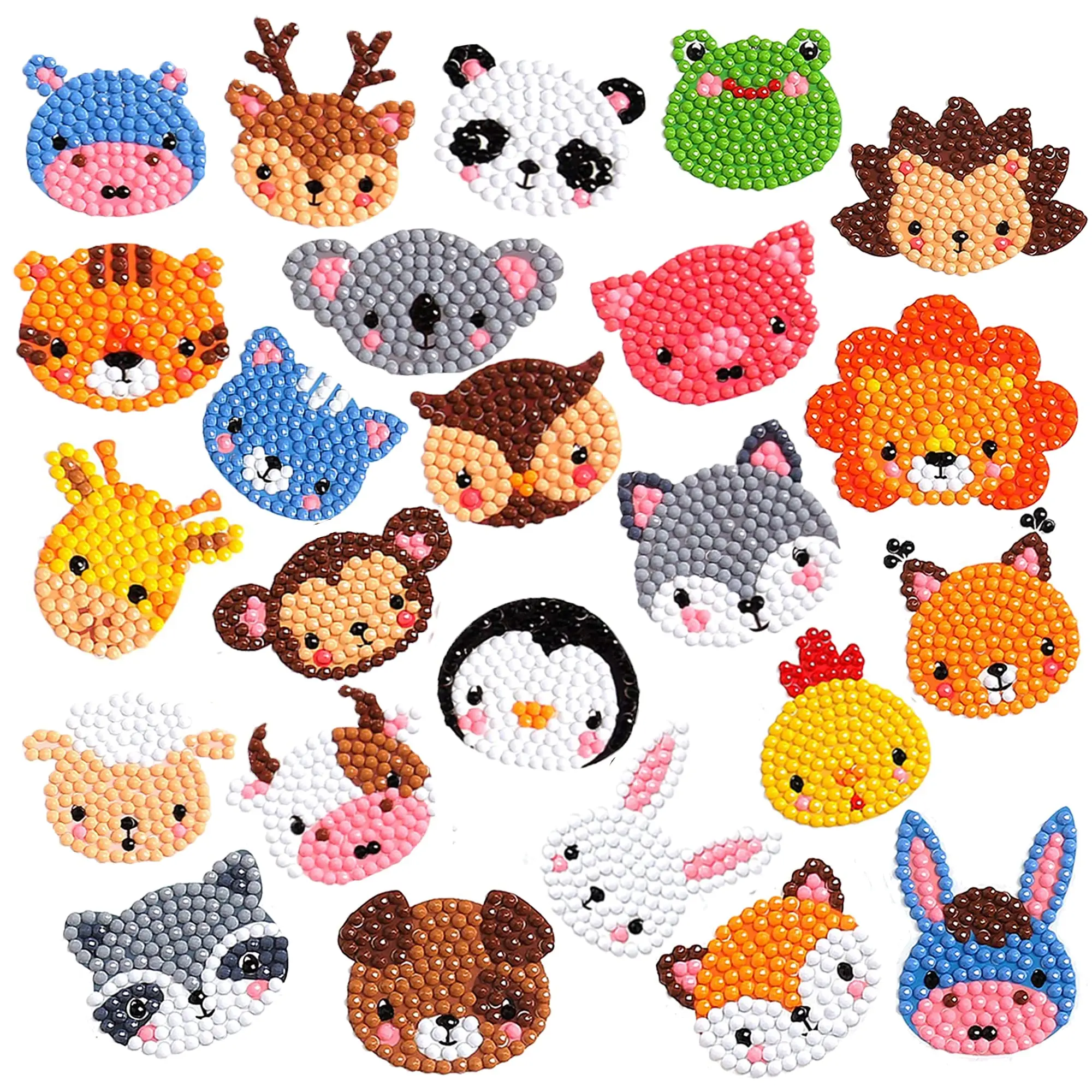 

Алмазная живопись 5D «сделай сам», 24 шт., наклейки по номерам с мультяшными животными, Кроликом, бабочкой, наборы поделок для детей, детская иг...