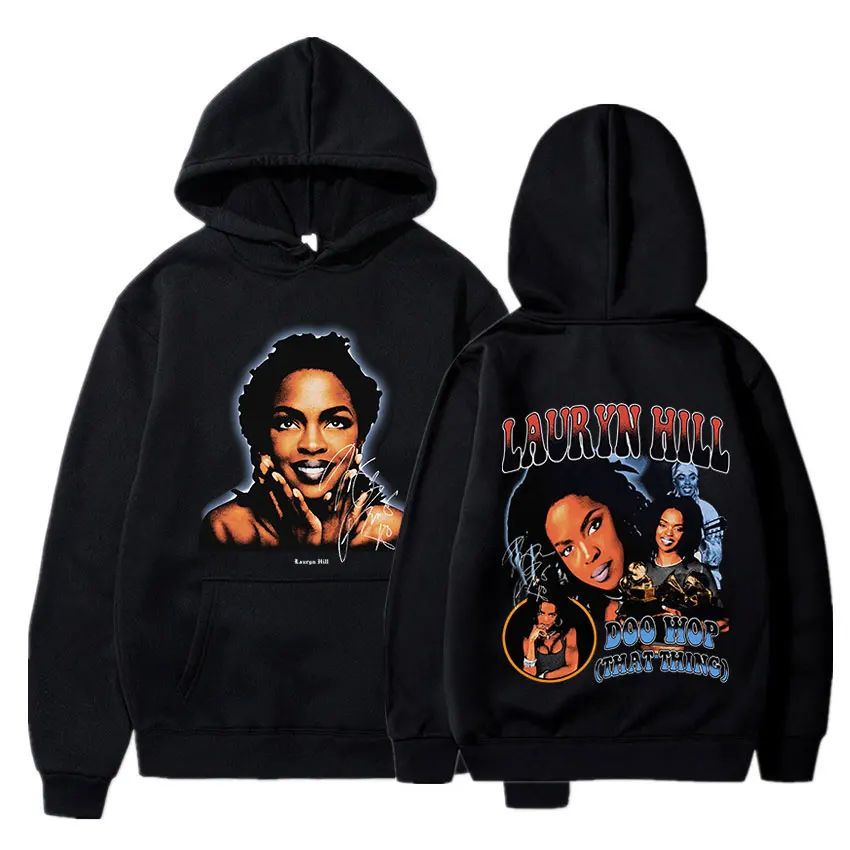

90s Singer Lauryn Hill Hoodie The Miseducation of Lauryn Hill Graphic Sweatshirt Men Women Vintage Hip Hop Oversized Pullovers